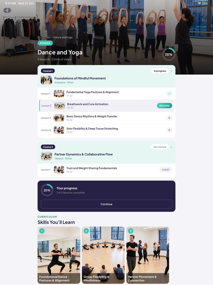 Spotlight Academy on iPad: Course
